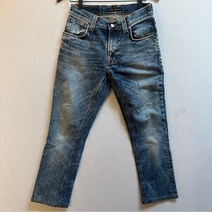 Nudie Jeans Co Skinny Fit Organic Cotton Denim Sz 28 Rehemmed Made in Italy